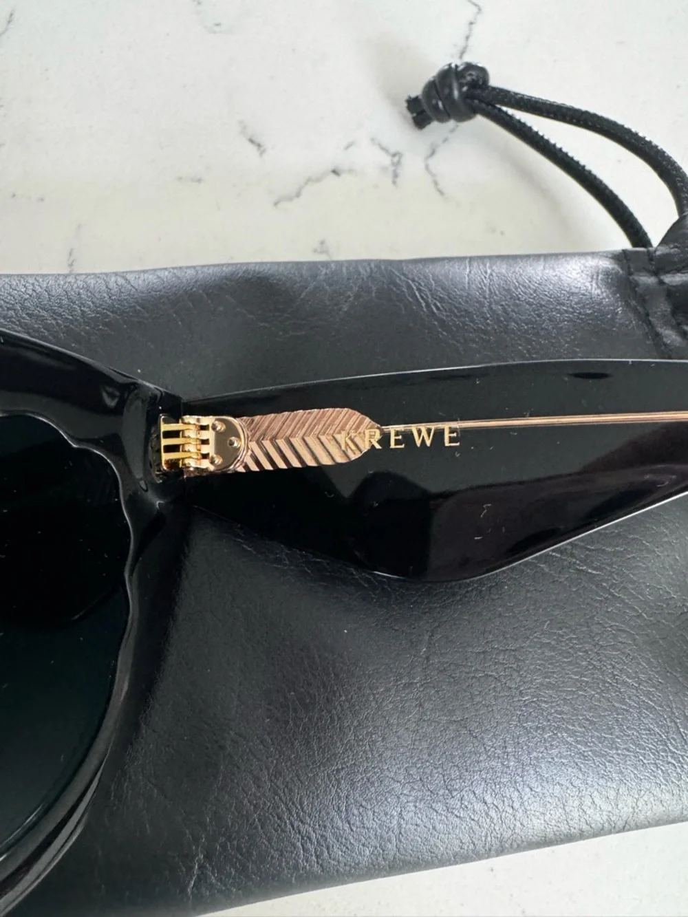 KREWE Black Charlotte Sunglasses with Scalloped Detail